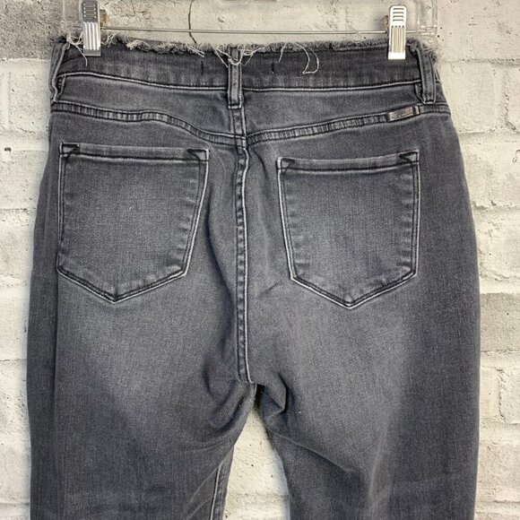 KanCan Ankle Fray Washed Faded Black Mid Rise Ankle Jeans - Picture 5 of 10